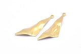 Brass Triangle Charm, 12 Raw Brass Wavy Triangle Charms With 1 Loop, Earrings, Findings (40x12x0.80mm) D885