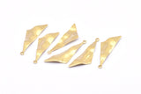 Brass Triangle Charm, 12 Raw Brass Wavy Triangle Charms With 1 Loop, Earrings, Findings (40x12x0.80mm) D885