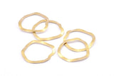 Brass Circle Charm, 24 Raw Brass Wavy Circle Charms Without Hole, Earrings, Findings (26x25x0.60mm) D0715