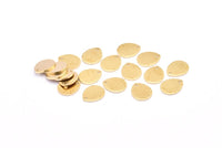 Brass Drop Charm, 24 Raw Brass Drop Charms With 1 Hole, Earrings, Findings (12x10x1mm) D916