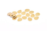 Brass Drop Charm, 24 Raw Brass Drop Charms With 1 Hole, Earrings, Findings (12x10x1mm) D916