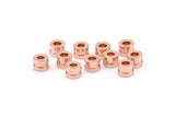 Rose Gold Spacer Bead, 25 Rose Gold Plated Brass Spacer Beads (4x3mm) D0072