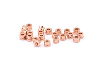 Rose Gold Spacer Bead, 25 Rose Gold Plated Brass Spacer Beads (4x3mm) D0072