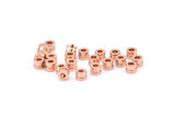 Rose Gold Spacer Bead, 25 Rose Gold Plated Brass Spacer Beads (4x3mm) D0072