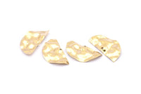 Semi Circle Charm, 12 Raw Brass Wavy Half Moon Charms With 1 Hole, Earrings, Findings (29x15x0.60mm) D844