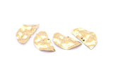 Semi Circle Charm, 12 Raw Brass Wavy Half Moon Charms With 1 Hole, Earrings, Findings (29x15x0.60mm) D844