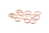 Rose Gold Spacer Beads, 12 Rose Gold Plated Brass Spacer Beads (10-11mm) A0234