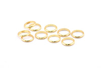 Gold Spacer Beads, 12 Gold Plated Brass Spacer Beads (10-11mm) A0234