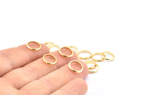 Gold Spacer Beads, 12 Gold Plated Brass Spacer Beads (10-11mm) A0234
