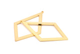 Gold Diamond Charm, 2 Gold Plated Brass Rhombus Charms With 1 Loop, Pendants, Earrings, Findings (55x31x1mm) D0703