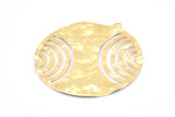 Brass Round Pendant, 8 Raw Brass Hammered Round Pendants With 1 Loop, Earrings, Findings (43x40x0.50mm) D847