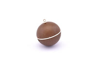 Pirinç Küre Charm, 1 Halkalı 2 Kuzu Derisi Kaplı Pirinç Küre Bağlantı Parçası, Küpeler, Kolye Uçları, Bulgular (29x25mm) B35