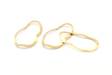 Pirinç Oval Bağlantı Parçası, Deliksiz 12 Ham Pirinç Dalgalı Oval Bağlantı Parçası, Bağlantı Parçaları (39x22x0,70 mm) D932