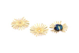 Cabochon Prong Setting, 4 Raw Brass Cabochon Prong Settings, Connectors, Charms, Findings (52mm) D884