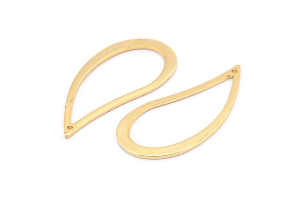 Altın Damla Tılsımı, 1 Delikli 4 Altın Kaplama Pirinç Damla Tılsımı, Küpeler, Bulgular (33x16x1mm) Bs 1344 Q1122