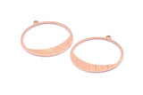 Rose Gold Charm, 4 Rose Gold Plated Brass Round Textured Charms With 1 Loop, Pendants, Earrings, Findings (31x0.80mm) D0643 Q0734