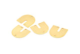 Gold Geometric Charm, 6 Gold Plated Brass U Shaped Pendants With 3 Holes, Charms, Findings (16x17x0.50mm) E142