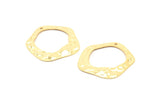 Gold Circle Charm, 2 Gold Plated Brass Hammered Circle Charms With 1 Hole, Earrings, Findings (31x30x0.60mm) D0676 Q0183