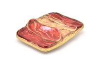 Vintage Red Belt, 1 Vintage Red Handcraft Belt Buckle (86x72mm) - Made In Germany BS 1244