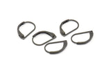 Plain Leverback Earring, 24 Oxidized Black Brass Plain Leverback Earring Findings (15x10mm) BS-1363 H0870