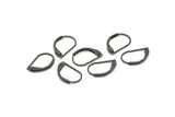 Plain Leverback Earring, 24 Oxidized Black Brass Plain Leverback Earring Findings (15x10mm) BS-1363 H0870