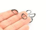 Plain Leverback Earring, 24 Oxidized Black Brass Plain Leverback Earring Findings (15x10mm) BS-1363 H0870
