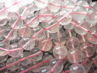 Pembe Kuvars 14 mm Değerli Taş Yuvarlak Boncuklar 15,5 İnç Tam Zincir G79-80 T002
