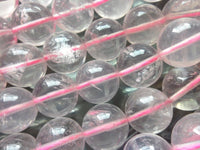Pembe Kuvars 14 mm Değerli Taş Yuvarlak Boncuklar 15,5 İnç Tam Zincir G79-80 T002