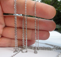 2mm Silver Brass Chain, 5 Meters - 16.5 Feet (1.5x2mm) Silver Tone Brass Soldered Chain - Y005 ( Z015 )