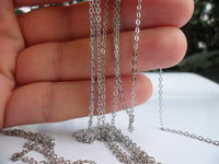 2mm Silver Brass Chain, 5 Meters - 16.5 Feet (1.5x2mm) Silver Tone Brass Soldered Chain - Y005 ( Z015 )