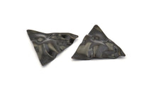 Siyah Üçgen Charm, 1 Delikli 8 Oksitlenmiş Siyah Pirinç Dalgalı Üçgen Charm, Küpeler, Bulgular (22x0,60 mm) D0791 S959