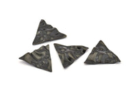 Siyah Üçgen Charm, 1 Delikli 8 Oksitlenmiş Siyah Pirinç Dalgalı Üçgen Charm, Küpeler, Bulgular (22x0,60 mm) D0791 S959