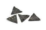 Siyah Üçgen Charm, 1 Delikli 8 Oksitlenmiş Siyah Pirinç Dalgalı Üçgen Charm, Küpeler, Bulgular (22x0,60 mm) D0791 S959