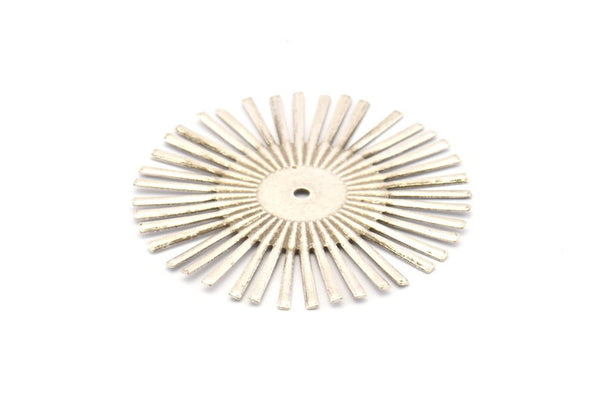 Kabaşon Çatal Ayarı, 2 Antik Gümüş Kaplamalı Pirinç Kabaşon Çatal Ayarı, Bağlantı Parçaları, Tılsımlar, Bulgular (52 mm) D884