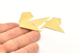 Brass Triangle, Raw Brass Triangle Charms with 1 holes (38x20x0.80mm) N0570