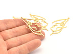 Gold Face Charm, 2 Gold Plated Brass Face Charms With 1 Loop, Pendants, Earrings, Findings (50x25x1mm) D0624