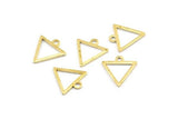 Brass Triangle Charm, 50 Raw Brass Triangle Charms With 1 Loop (12x11.5x0.8mm) BS 2259