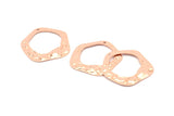 Rose Gold Circle Charm, 2 Rose Gold Plated Brass Hammered Circle Charms With 1 Hole, Earrings, Findings (31x30x0.60mm) D0676 Q0183