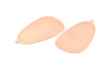 Rose Gold Drop Charm,  Rose Gold Plated Brass Textured Drop Shaped Charms With 1 Loop, Pendants, Earrings, Findings (53x30x0.50mm) D876