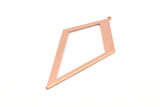 Rose Gold Diamond Charm, 2 Rose Gold Plated Brass Rhombus Charms With 1 Loop, Pendants, Earrings, Findings (52x26x0,60mm) D853 Q0591