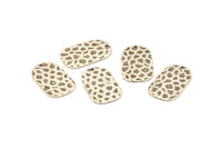 Silver Military Tag, 12 Antique Silver Plated Brass Textured Military Tag Stamping Blanks, Earrings, Findings (19x12x0.80mm) D0838
