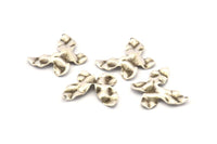 Silver Butterfly Charm, 10 Antique Silver Plated Brass Butterfly Charms With 1 Hole, Earrings, Findings (25x20x0.60mm) D0731
