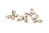 Silver Butterfly Charm, 10 Antique Silver Plated Brass Butterfly Charms With 1 Hole, Earrings, Findings (25x20x0.60mm) D0731