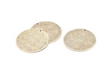 Silver Round Tag, 2 Antique Silver Plated Brass Textured Round Stamping Blanks With 1 Hole, Charms, Pendants, Findings (30x1mm) D0810
