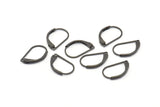 Plain Leverback Earring, 24 Oxidized Black Brass Plain Leverback Earring Findings (15x10mm) BS-1363 H0870