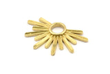 Brass Badge Charm, Raw Brass Rosette Charms, Pendants, Earrings, Findings (33x20mm) N0946