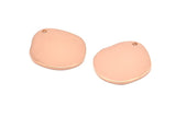 Rose Gold Pear Charms, 2 Rose Gold Plated Brass Pear Shaped Stamping Blanks With 1 Hole, Earrings, Findings (21x18x1mm) D0747