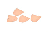 D Shaped Charm, 4 Rose Gold Plated Brass D Shaped Connectors With 1 Hole, Earrings, Findings (20x20x0.50mm) D0700