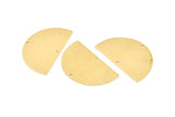 Brass Half Moon, 8 Raw Brass Semi Circle Blanks With 2 Holes, Charms, Earrings, Pendants (34x20x0.80mm) D0749