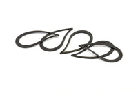 Black Drop Charm, 8 Oxidized Black Brass Drop Charms With 1 Hole, Earrings, Pendants, Findings (40x21x1mm) D0742